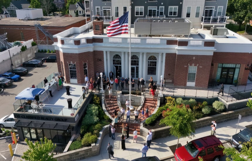 Post 1917's patio during the ribbon cutting ceremony on June 4, 2024