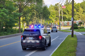 Reading Police Department outside Coolidge Middle School