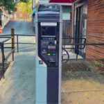 One of the two parking kiosks located in the Upper Haven lot (CVS).