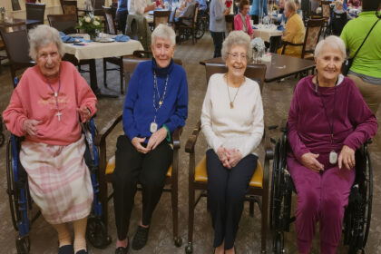 From left to right: Mary O’Leary, 102; Louise Moresco, 100; Jean Bates, 103; Enrica Albano, 100