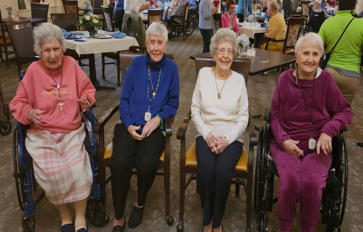 From left to right: Mary O’Leary, 102; Louise Moresco, 100; Jean Bates, 103; Enrica Albano, 100